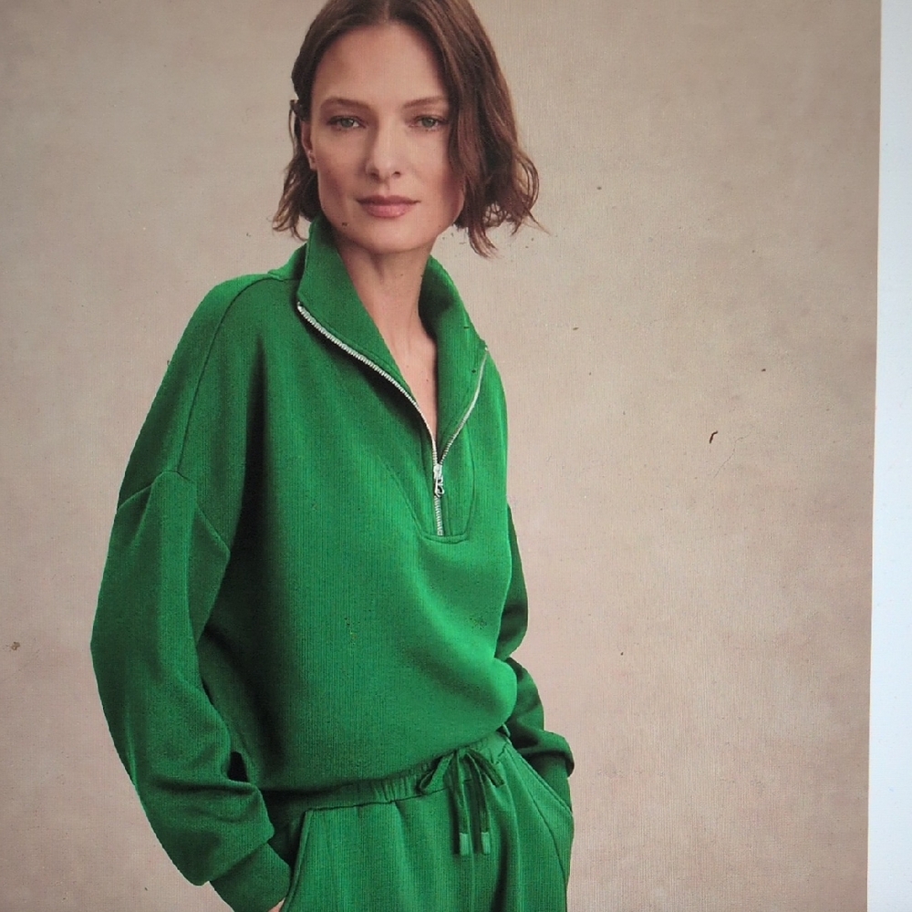 Varley Hawley Half-zip Sweat DoubleSoft Green Apparel